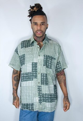 VINTAGE HAWAIIAN CRAZY PATTERNED SHIRT