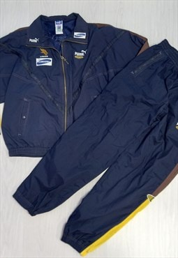 80's Tracksuit Jacket Trousers Navy Blue 