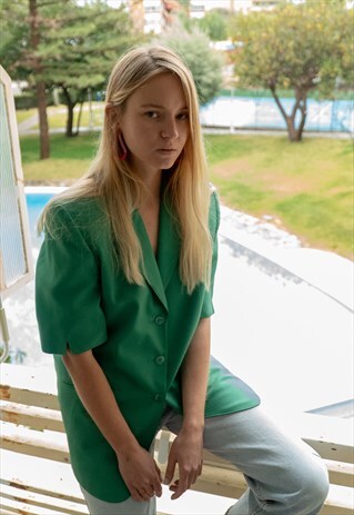 VINTAGE 80S SHARP SHOULDERS BLOUSE JACKET