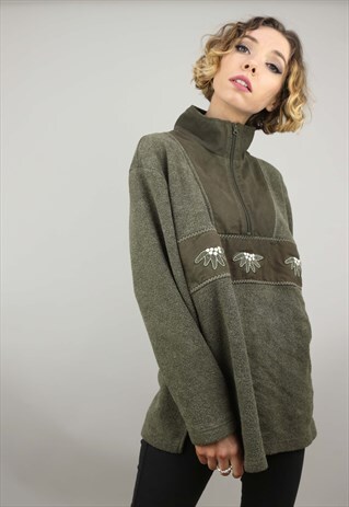 VINTAGE 90S OVERSIZED 1/4 ZIP FLEECE