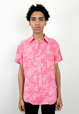 Vintage 90s floral pink shirt 