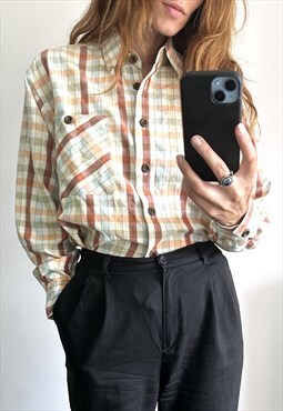 Pastel Checkered Country Style Casual Street Style Shirt 