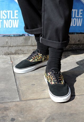 VINTAGE SUEDE FLORAL EMBROIDERY VANS