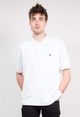 VINTAGE 90'S WHITE RALPH LAUREN POLO SHIRT