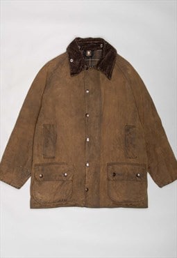 Barbour brown waxed oversized jacket