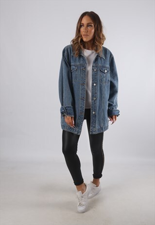 VINTAGE DENIM JACKET OVERSIZED FITTED UK 20 - 22 (C93X)