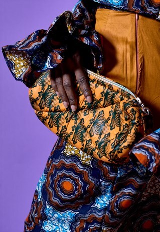 OWO AFRICAN WAX PRINT CLUTCH BAG.