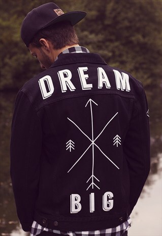 ART DISCO 'DREAM BIG' BLACK DENIM JACKET