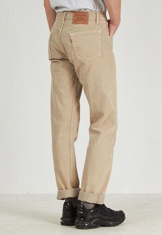 VINTAGE BEIGE LEVI'S 501 FIT DENIM JEANS