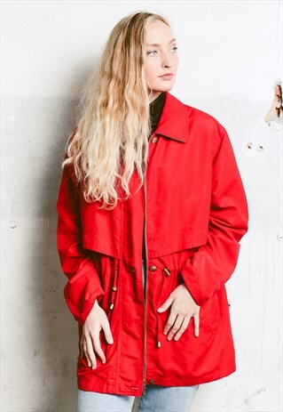 VINTAGE 80S RED PARKA JACKET