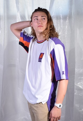 VINTAGE STARTER WHITE, ORANGE AND PURPLE PHOENIX SUNS TEE