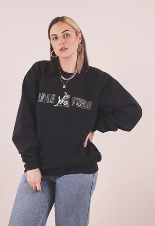 Vintage 90's Sweatshirt Black Streetwear Crewneck /A8025 | ALABAMA'S ...