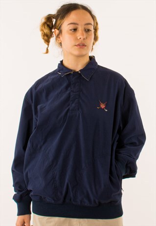 VINTAGE 90S NAVY POLO RALPH LAUREN GOLF ANORAK PULLOVER