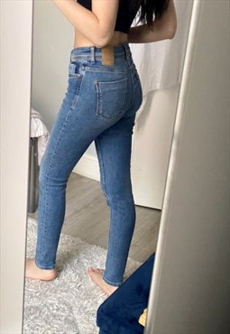 Zara low waist denim straight skinny jeans