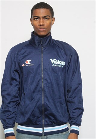 VINTAGE CHAMPION TRACK JACKET BLUE