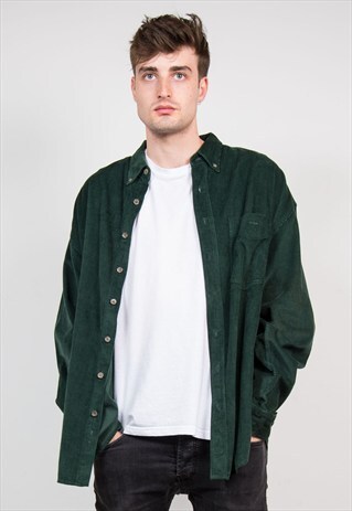 VINTAGE 90'S GREEN CORD SHIRT