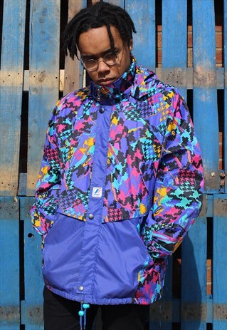 VINTAGE 90S KWAY PATTERN FESTIVAL JACKET
