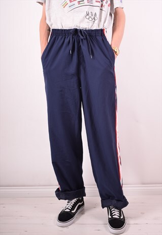 FILA MENS VINTAGE TRACKSUIT TROUSERS XXL BLUE 90S