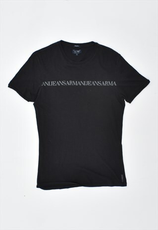 VINTAGE 00'S Y2K ARMANI T-SHIRT TOP BLACK