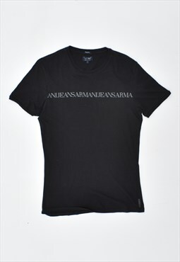 Vintage 00's Y2K Armani T-Shirt Top Black