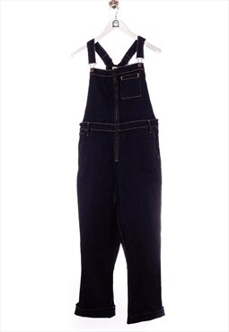 Vintage Cap  Dungarees With Front Zip In Basic Look Navy