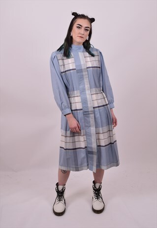 VINTAGE 80'S BABY BLUE PREPPY UNI DRESS SIZE 14 TO 16