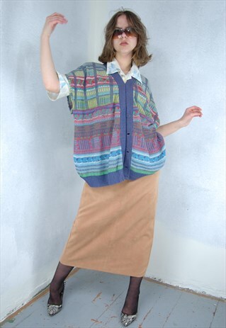 VINTAGE Y2K BAGGY CROCHET FESTIVAL INDIE FUNKY JUMPER VEST