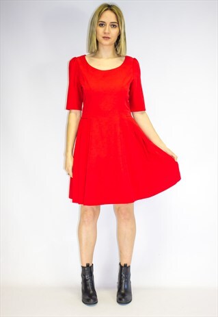 VINTAGE 80'S RED SKATER DRESS