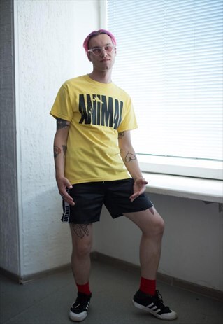 VINTAGE 90'S YELLOW SLOGAN T-SHIRT