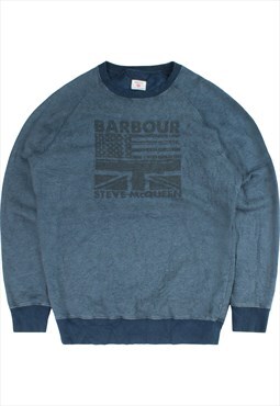 Vintage  Barbour Sweatshirt Barbour Steve McQueen Navy Blue