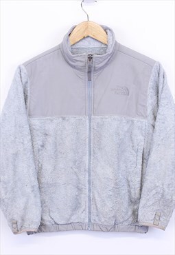 Vintage The North Face Fleece Grey Zip Up With Chest Logo 