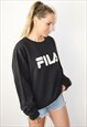 VINTAGE 90S FILA EMBROIDERED LOGO SWEATSHIRT JUMPER