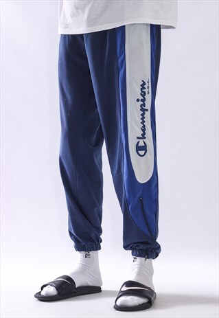 VINTAGE MENS CHAMPION BIG LOGO TRACK SUIT JOGGER PANTS