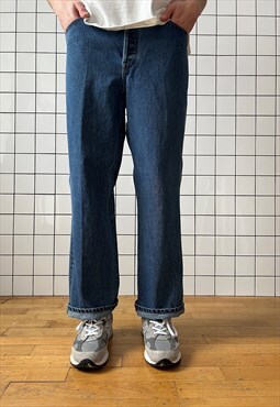Vintage LEVIS 501 Jeans Cropped Pants Boot Cut 90s Blue