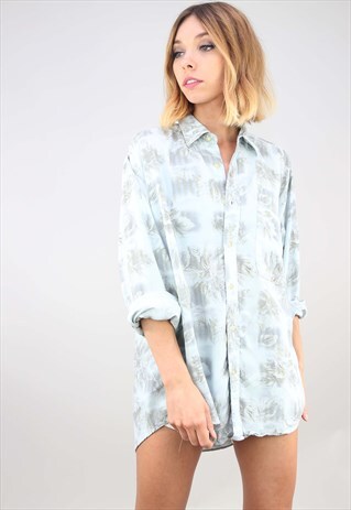 VINTAGE OVERSIZED LONG SLEEVE PATTERNED SHIRT