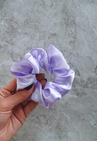 LILAC SATIN HAIR BAND SCRUNCHIE