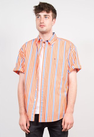 VINTAGE ORANGE STRIPE TOMMY HILFIGER SHIRT