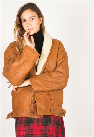 VINTAGE 80S WINTER SHEEPSKIN COAT / R094