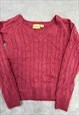 VINTAGE KNITTED JUMPER CABLE KNIT PATTERNED KNIT SWEATER
