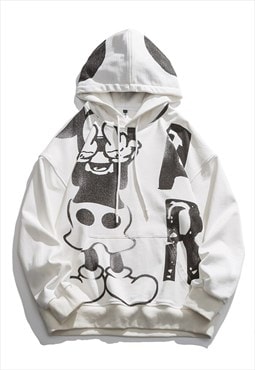 Mickey mouse hoodie Disney cartoon pullover in white