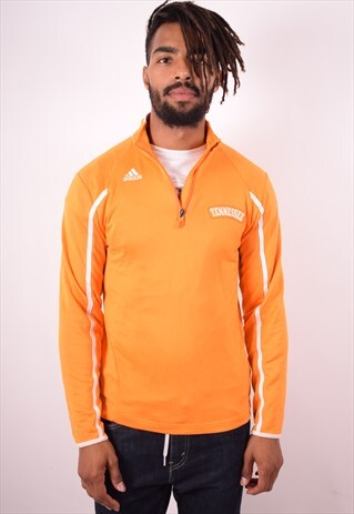 ADIDAS MENS VINTAGE TRACKSUIT TOP XS ORANGE 90S