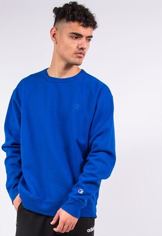 VINTAGE CHAMPION SWEATSHIRT BLUE CREW NECK SWEATER