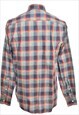 BLUE & RED J CREW LONG SLEEVED CHECKED SHIRT - S