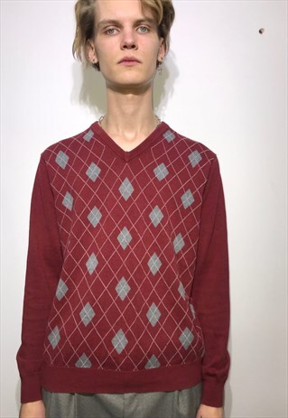 VINTAGE 90' UNIQUE BEAUTIFUL MAROON UNISEX JUMPER