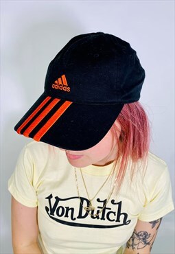 Cute 00s Y2K adidas Classic 3 Stripe Embroidered Hat Cap