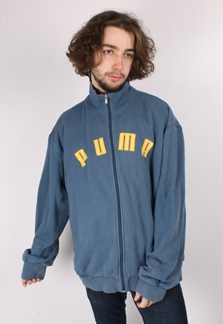 VINTAGE PUMA FULL ZIP SWEATSHIRT IN BLUE