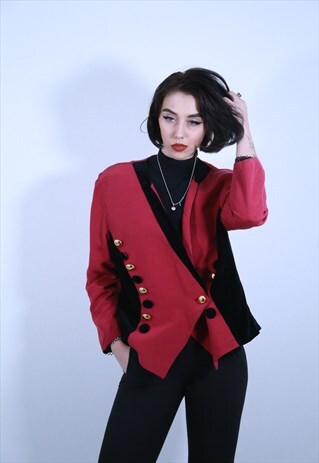 1980'S PINK AND BLACK CROSS OVER BLAZER