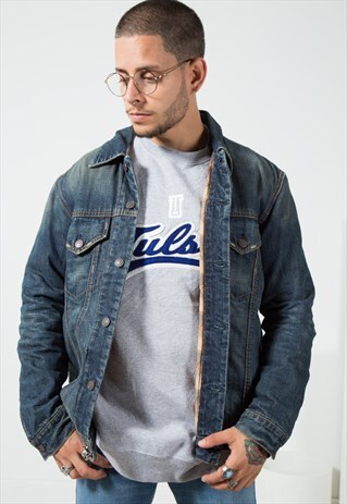 VINTAGE 80S LEVI'S WINTER BLANKET DENIM JACKET / S1591