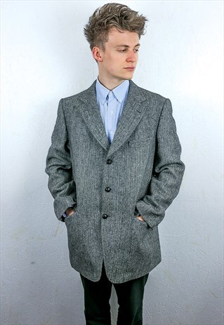 VINTAGE HARRIS TWEED BLAZER JACKET