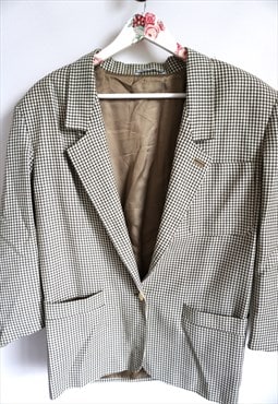 Vintage 90s Check Blazer Jacket Coat Outwear